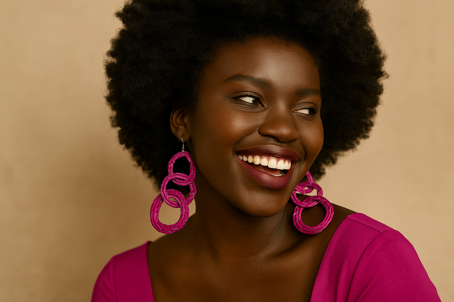 Loop Earrings - Raffia