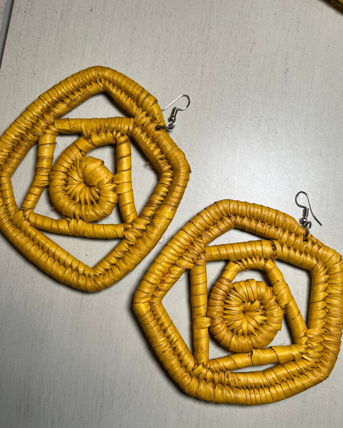 Raffia Earrings- Sunburst