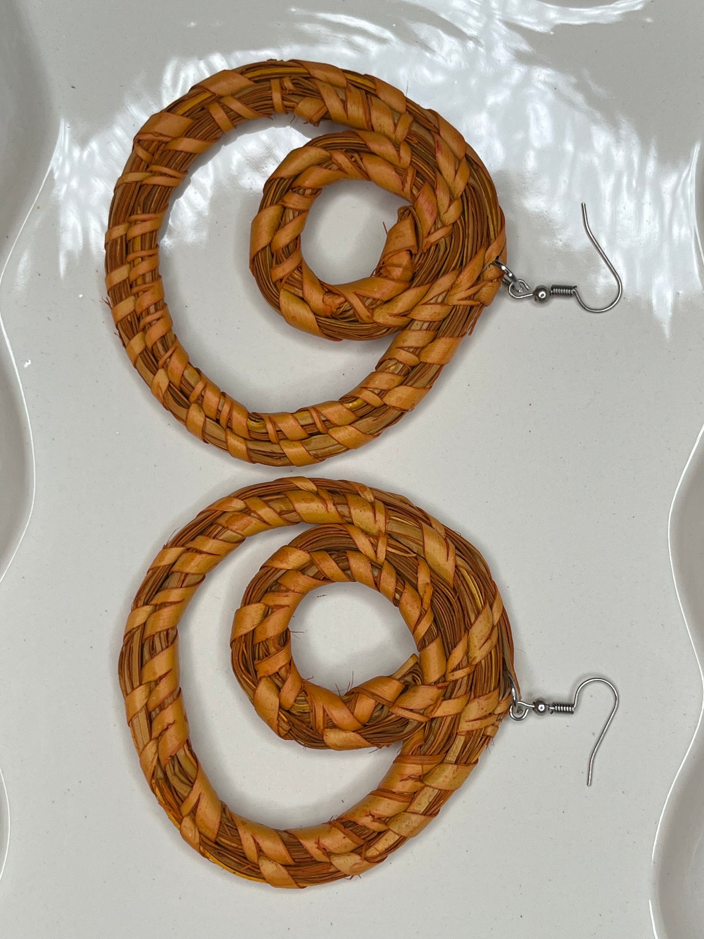 Hoop- Raffia Earrings