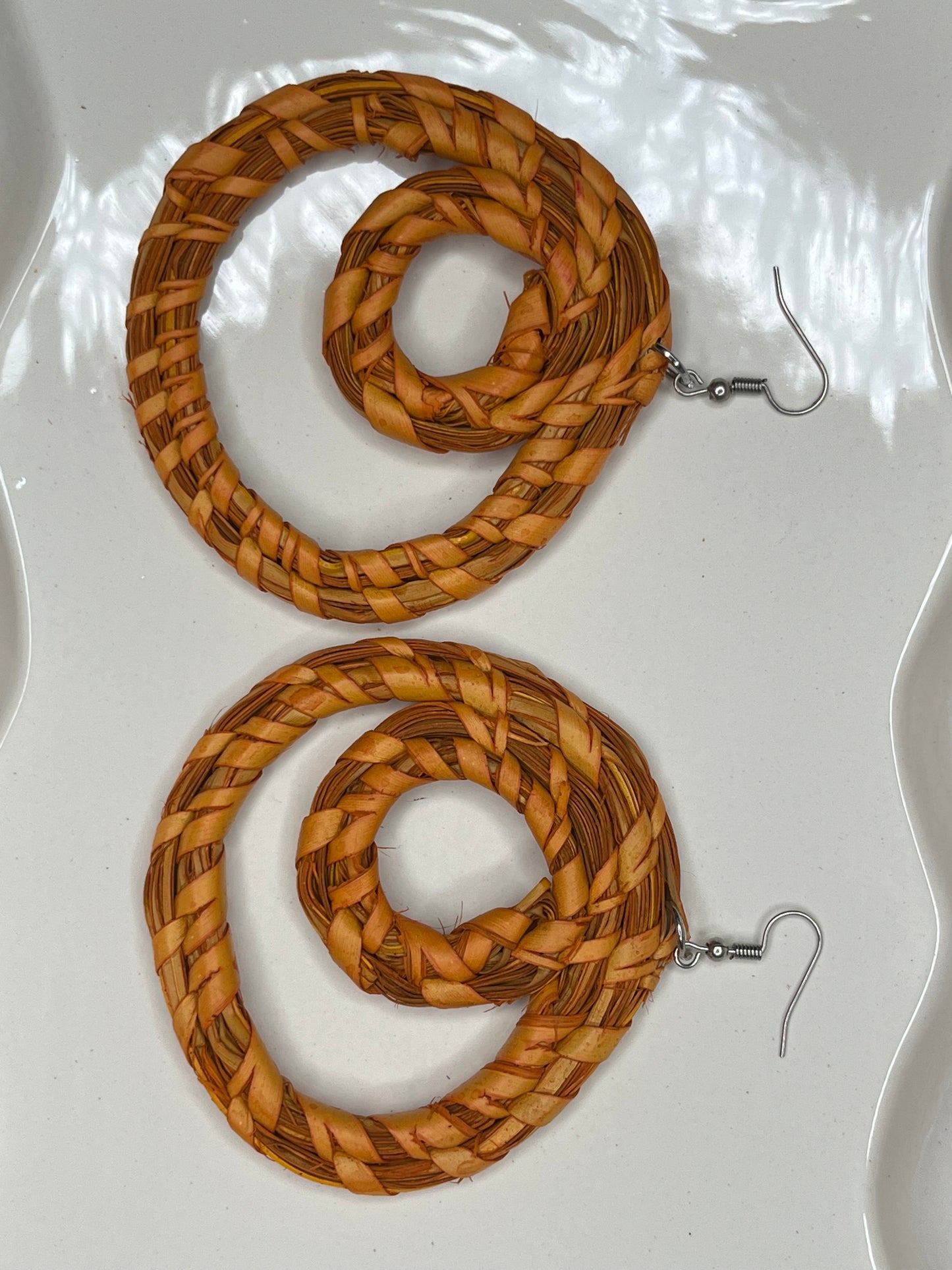 Hoop- Raffia Earrings
