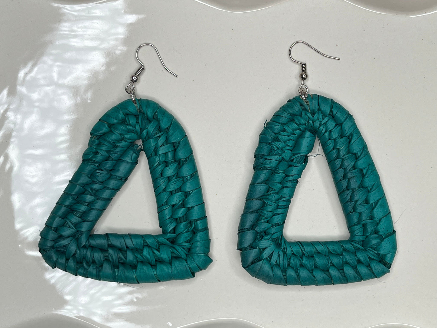 Triangle Raffia Earrings