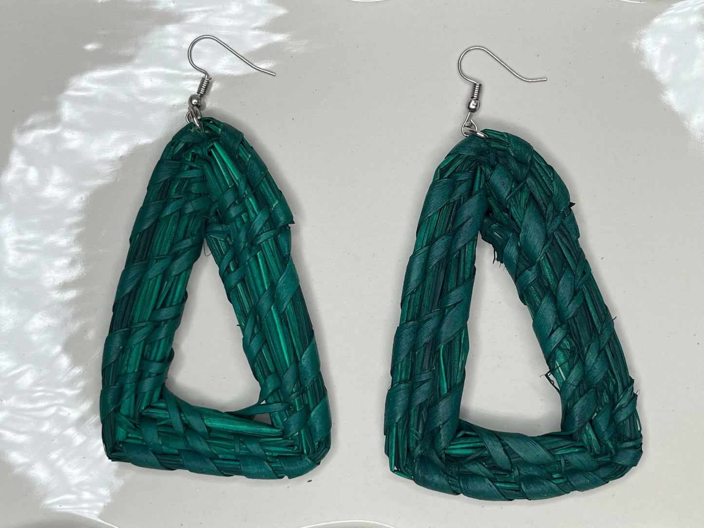 Triangle Raffia Earrings