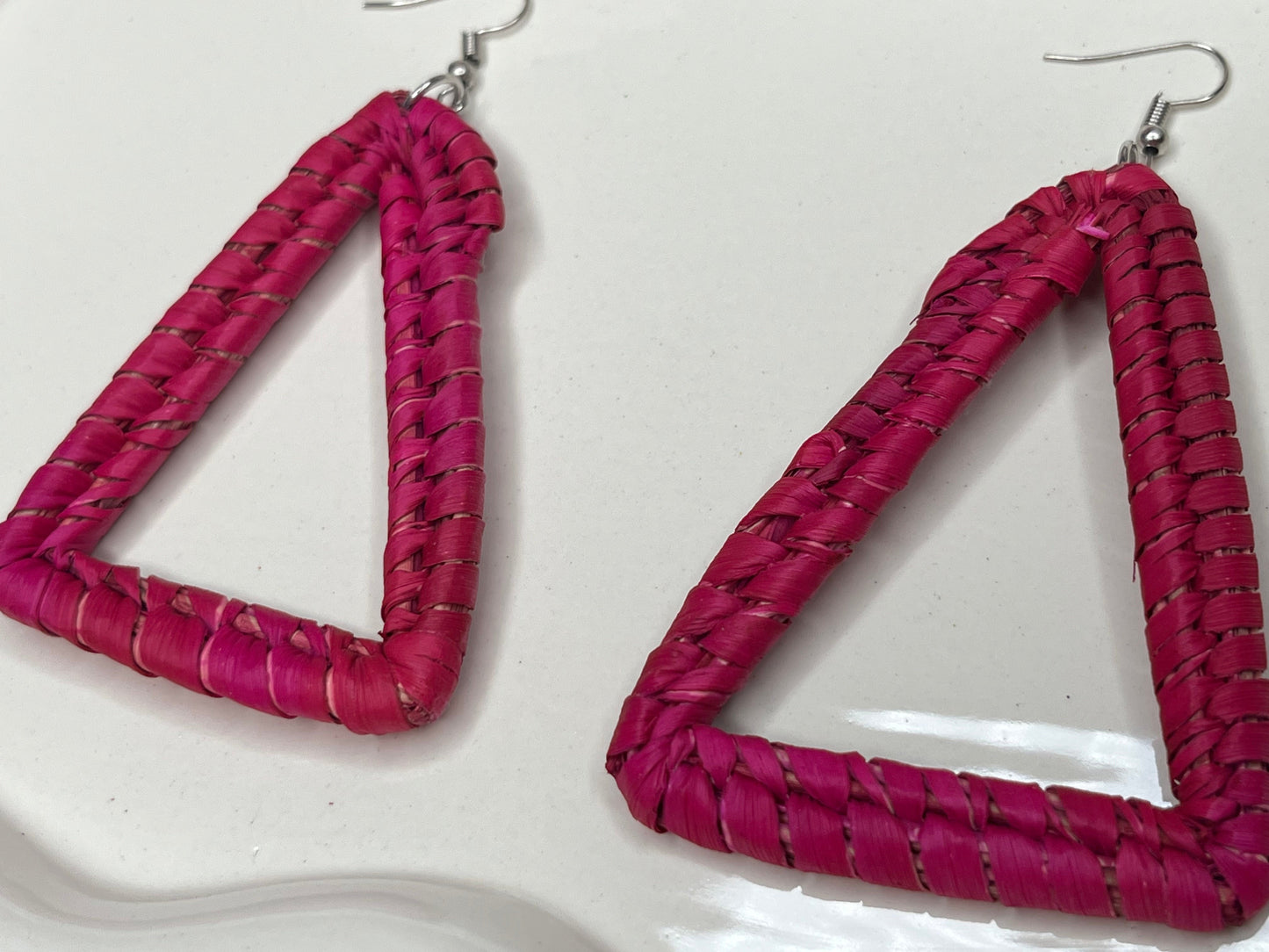 Triangle Raffia Earrings