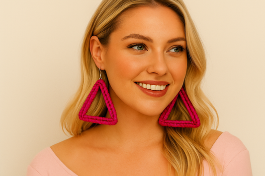 Triangle Raffia Earrings