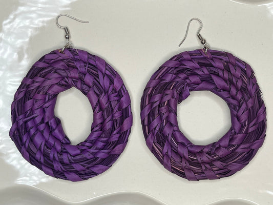 Hoop- Raffia Earrings